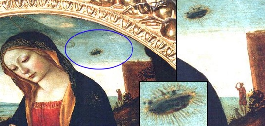 UFO in La Madonna e san Giovannino, by Filippo Lippi