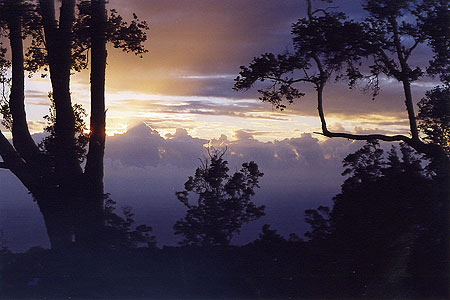 Sunset at ranche over ocean