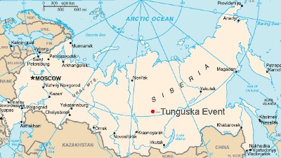 Tunguska event place, map
