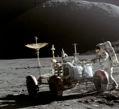 Irwin (Apollo-15) at Lunar rover