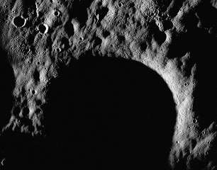 Lunar crater by Orbiter