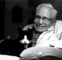 With his cat Pluto