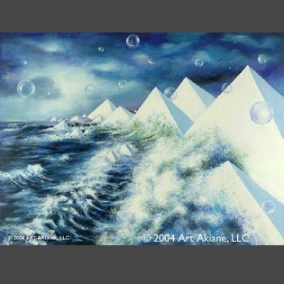 Painting of Akiane: Pyramids