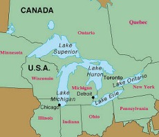 Great lakes, map