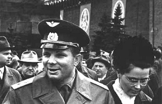 Gagarin with Wife at Red Square