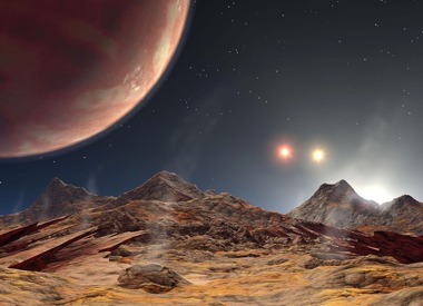 Sunset of tripple star system