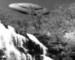 UFO over snowly montains